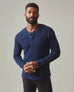 Men's Waffle Long Sleeve Henley - Pageant Blue